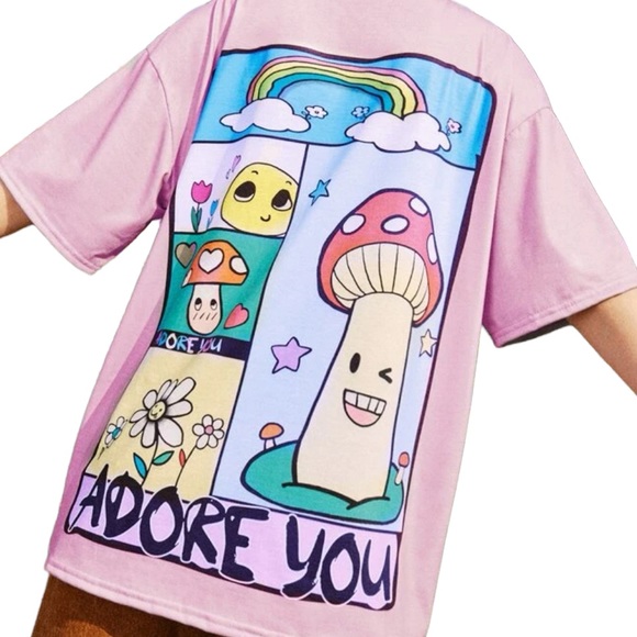 Adore You x Mental Health Graphic oversized t-shirt size NWT - Picture 3 of 6